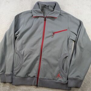 Air Jordan Jacket Mens XL Grey Fleece Track Full Zip Pocket Jumpman Performance